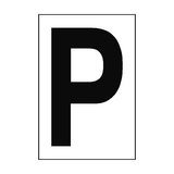 Letter P White Sign - PVC Safety Signs