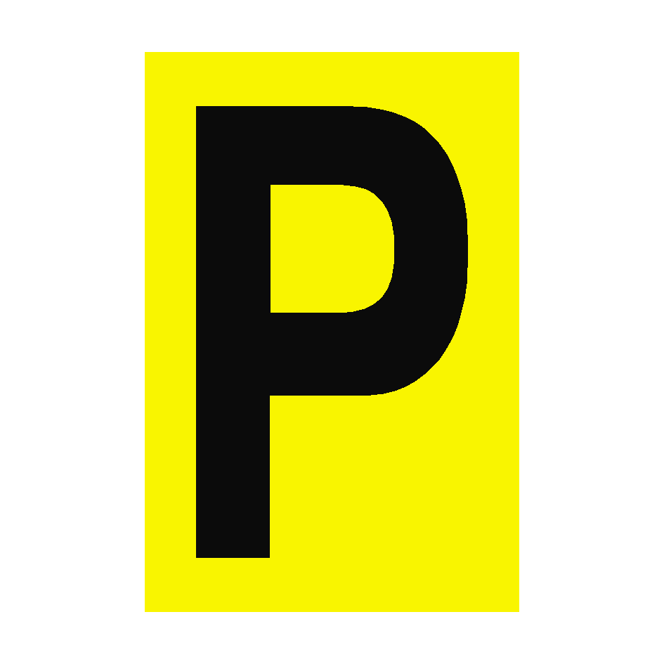 Letter P Yellow Sign | PVC Safety Signs