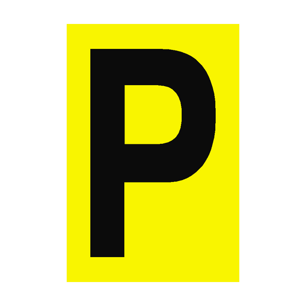 Letter P Yellow Sign - PVC Safety Signs