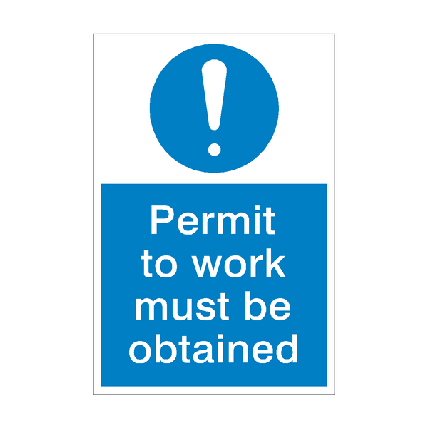 Work Permit Safety Sign | PVC Safety Signs