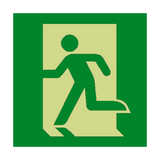 Running Man Left Photoluminescent Sign - PVC Safety Signs