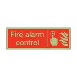 Photoluminescent Fire Alarm Control Safety Sign - PVC Safety Signs