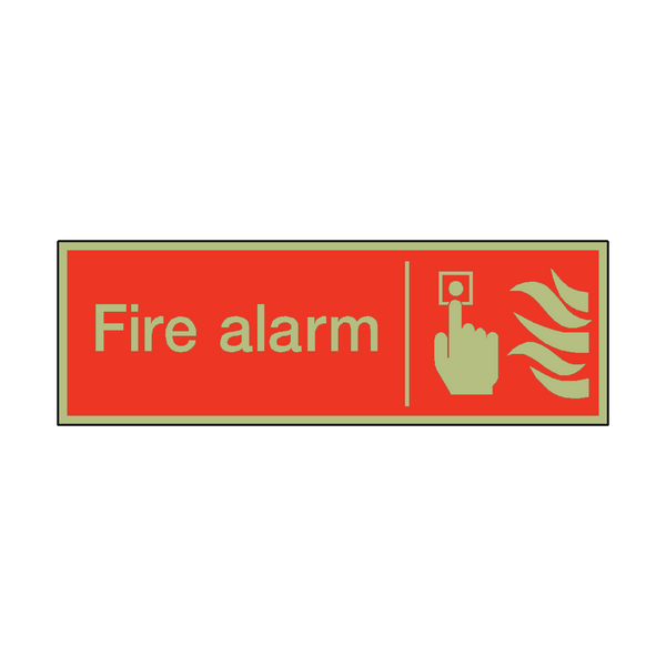 Photoluminescent Fire Alarm Safety Sign - PVC Safety Signs