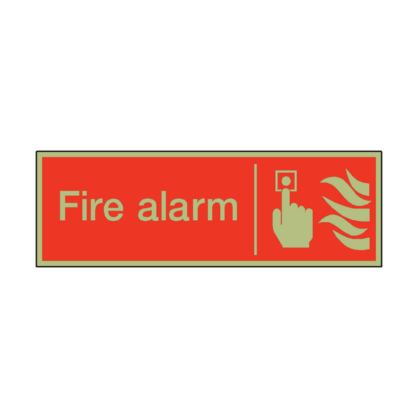 Photoluminescent Fire Alarm Safety Sign | PVC Safety Signs