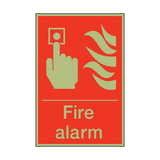 Photoluminescent Fire Alarm Sign - PVC Safety Signs
