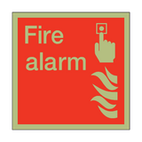Photoluminescent Fire Alarm Square Sign - PVC Safety Signs