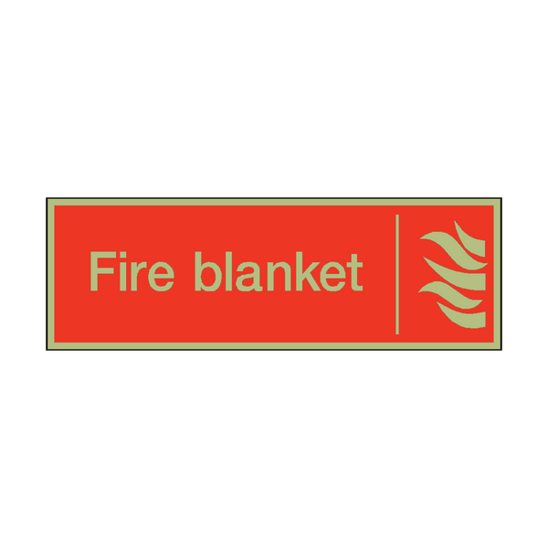 Photoluminescent Fire Blanket Safety Sign - PVC Safety Signs