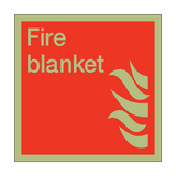 Photoluminescent Fire Blanket Square Sign - PVC Safety Signs