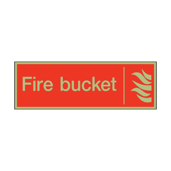 Photoluminescent Fire Bucket Safety Sign - PVC Safety Signs