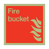 Photoluminescent Fire Bucket Square Sign - PVC Safety Signs