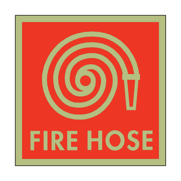 Photoluminescent Fire Hose Symbol Safety Sign - PVC Safety Signs