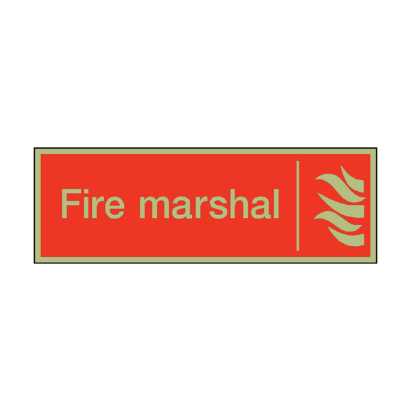 Photoluminescent Fire Marshal Safety Sign - PVC Safety Signs