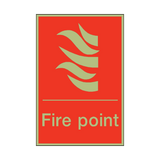 Photoluminescent Fire Point Sign - PVC Safety Signs