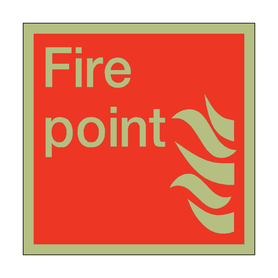 Photoluminescent Fire Point Square Sign | PVC Safety Signs