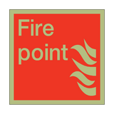 Photoluminescent Fire Point Square Sign - PVC Safety Signs