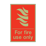 Photoluminescent For Fire Use Only Sign - PVC Safety Signs