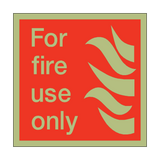 Photoluminescent For Fire Use Only Square Sign - PVC Safety Signs