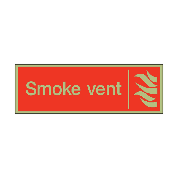 Photoluminescent Smoke Vent Safety Sign | PVC Safety Signs