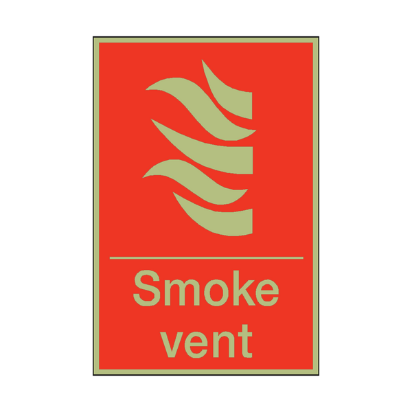 Photoluminescent Smoke Vent Sign - PVC Safety Signs