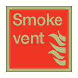 Photoluminescent Smoke Vent Square Sign - PVC Safety Signs