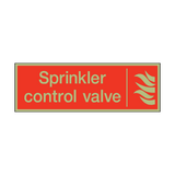 Photoluminescent Sprinkler Control Valve Safety Sign - PVC Safety Signs
