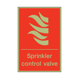 Photoluminescent Sprinkler Control Valve Sign - PVC Safety Signs