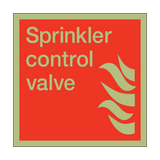 Photoluminescent Sprinkler Control Valve Square Sign - PVC Safety Signs