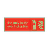 Photoluminescent Use Only In The Event Of Fire Safety Sign - PVC Safety Signs