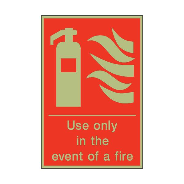 Photoluminescent Use Only In The Event Of Fire Sign - PVC Safety Signs