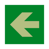 Arrow Left Photoluminescent Sign - PVC Safety Signs