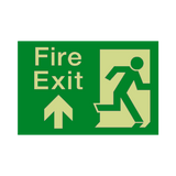 Fire Exit Up Arrow Photoluminescent Sign - PVC Safety Signs