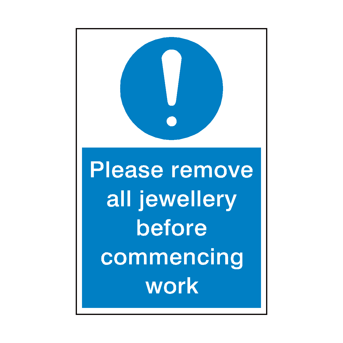 Please Remove Jewellery Sign | PVC Safety Signs