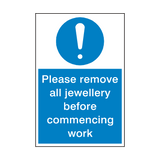 Please Remove Jewellery Sign - PVC Safety Signs