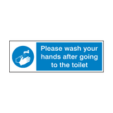 Please Wash Your Hands After Toilet Sign - PVC Safety Signs