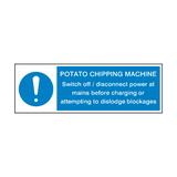 Potato Chipping Machine Instructions Hygiene Sign - PVC Safety Signs