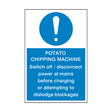 Potato Chipping Machine Instructions Sign - PVC Safety Signs