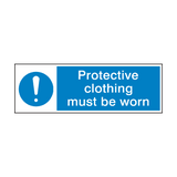 Protective Clothing Must Be Worn Mandatory Sign - PVC Safety Signs