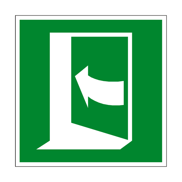 Push Left to Open Symbol Sign - PVC Safety Signs