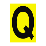 Letter Q Yellow Sign - PVC Safety Signs