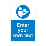Refer To Instructions Custom Hazard Sign - PVC Safety Signs