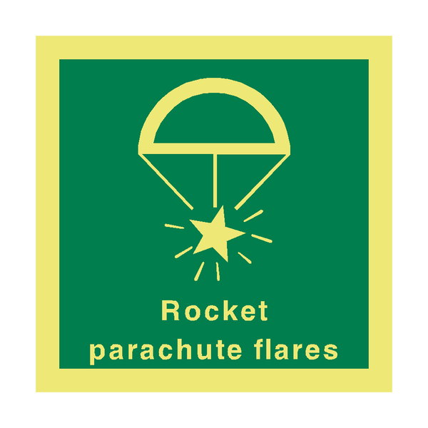 Rocket Parachute Flares Sign - PVC Safety Signs