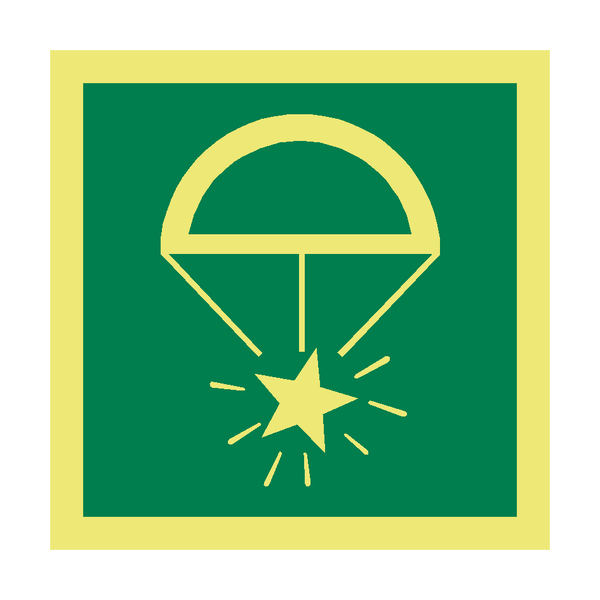Rocket Parachute Symbol Sign - PVC Safety Signs