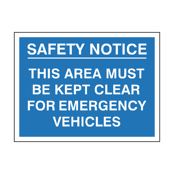 Access For Emergency Vehicles Sign - PVC Safety Signs