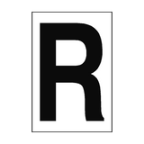 Letter R White Sign - PVC Safety Signs