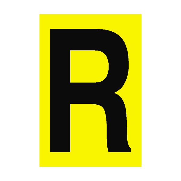 Letter R Yellow Sign - PVC Safety Signs