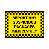Report Suspicious Package Sign - PVC Safety Signs