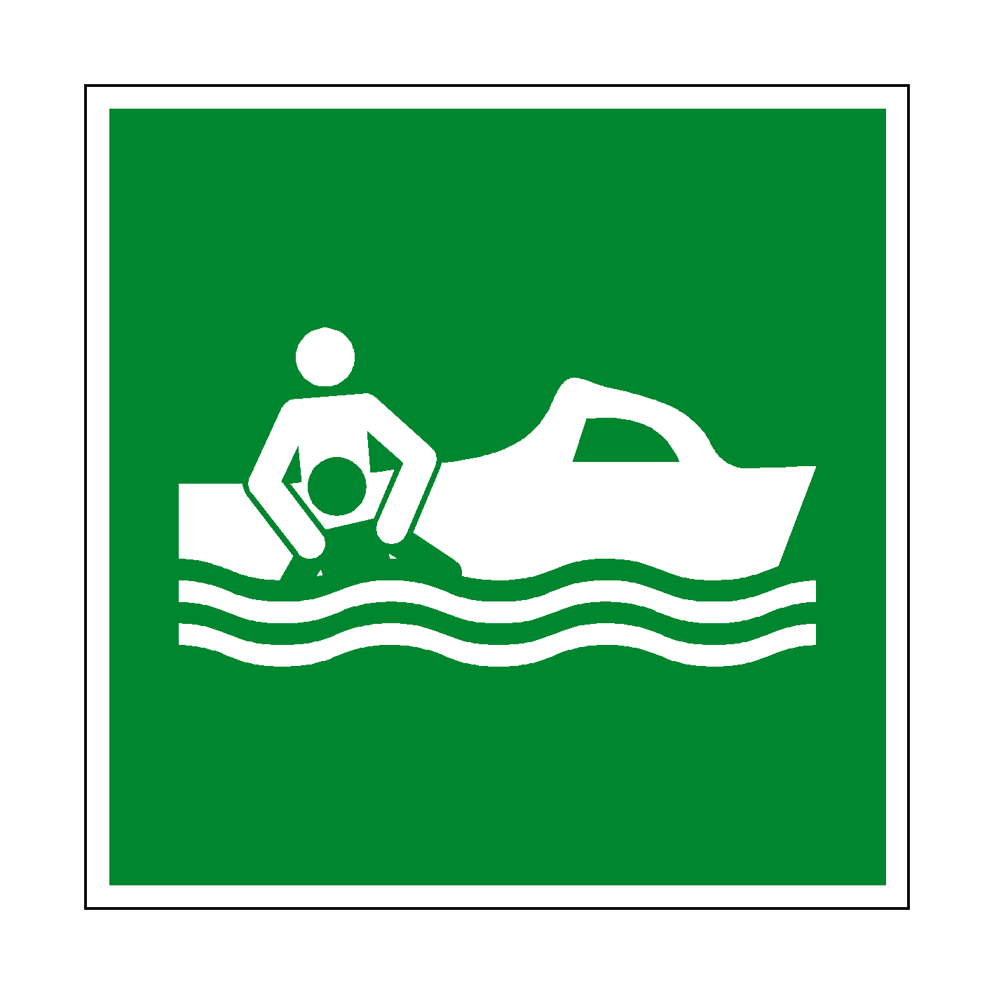 Rescue Boat Symbol Sign | PVC Safety Signs