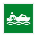 Rescue Boat Symbol Sign - PVC Safety Signs