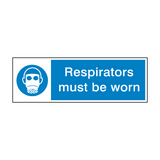 Respirators Must Be Worn Sign - PVC Safety Signs
