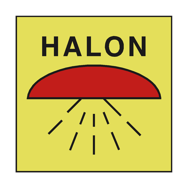 SPACE PROTECTED HALON 1301 SIGN - PVC Safety Signs